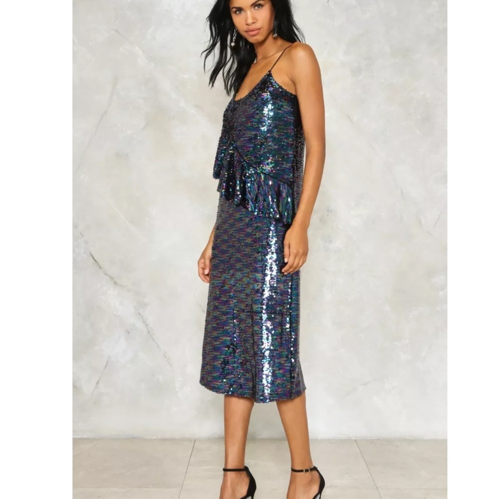 Nasty Gal Frill Sequin Cami Dress Size XS New With Tags